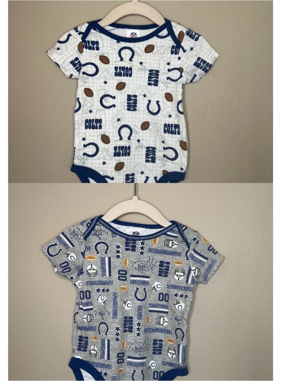 3-6m Indianapolis Colts White & Navy Baby Onesie